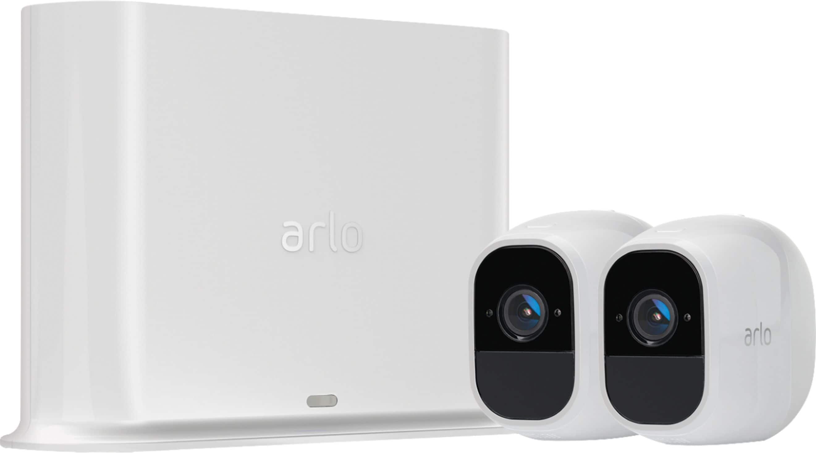 Front. Arlo - Pro 2 2-Camera Indoor/Outdoor Wireless 1080p Security Camera System - White.