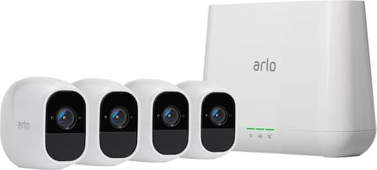 Arlo Pro 2 4 Camera Indoor Outdoor Wireless 1080p Security Camera System White Vms4430p 100nas Best Buy