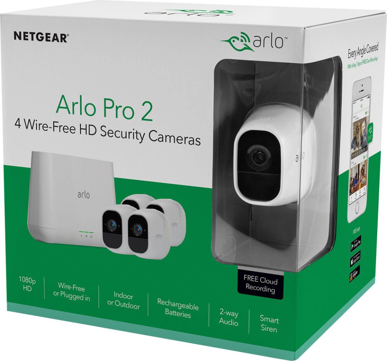 Alt View 11. Arlo - Pro 2 4-Camera Indoor/Outdoor Wireless 1080p Security Camera System.