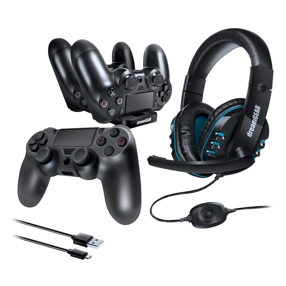 Front. dreamGEAR - GAMER'S KIT Controller for Sony PlayStation 4 - Black.