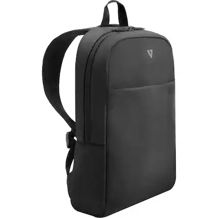 Front. V7 - V7 Essential CBK16-BLK Carrying Case (Backpack) for 16" to 16.1" Notebook - Black - 16" Essential Laptop Backpack Water - Black.