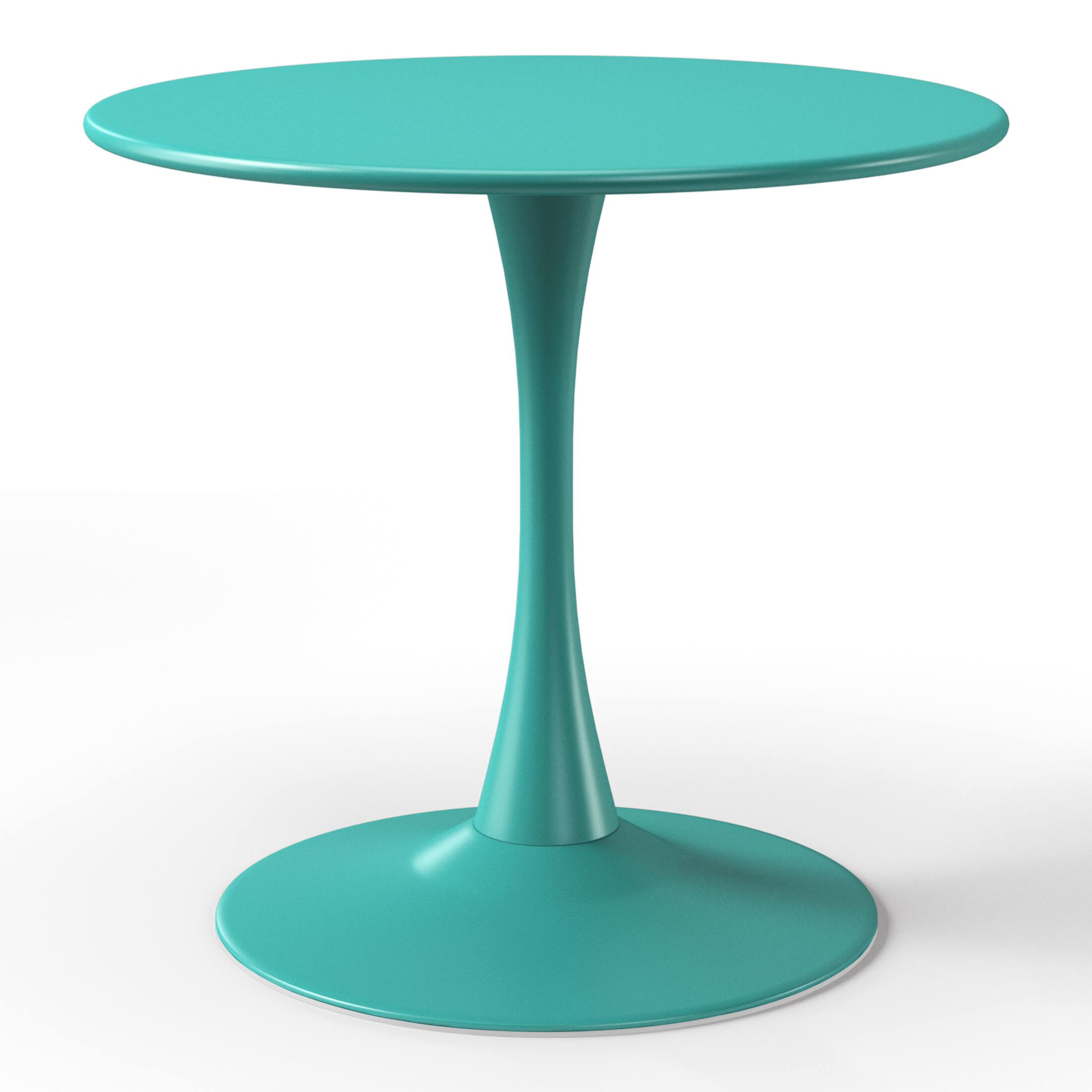 Left. WestinTrends - WestinTrends Playa 31.5" Round Outdoor Indoor Metal Cocktail Dining Table - Turquoise.