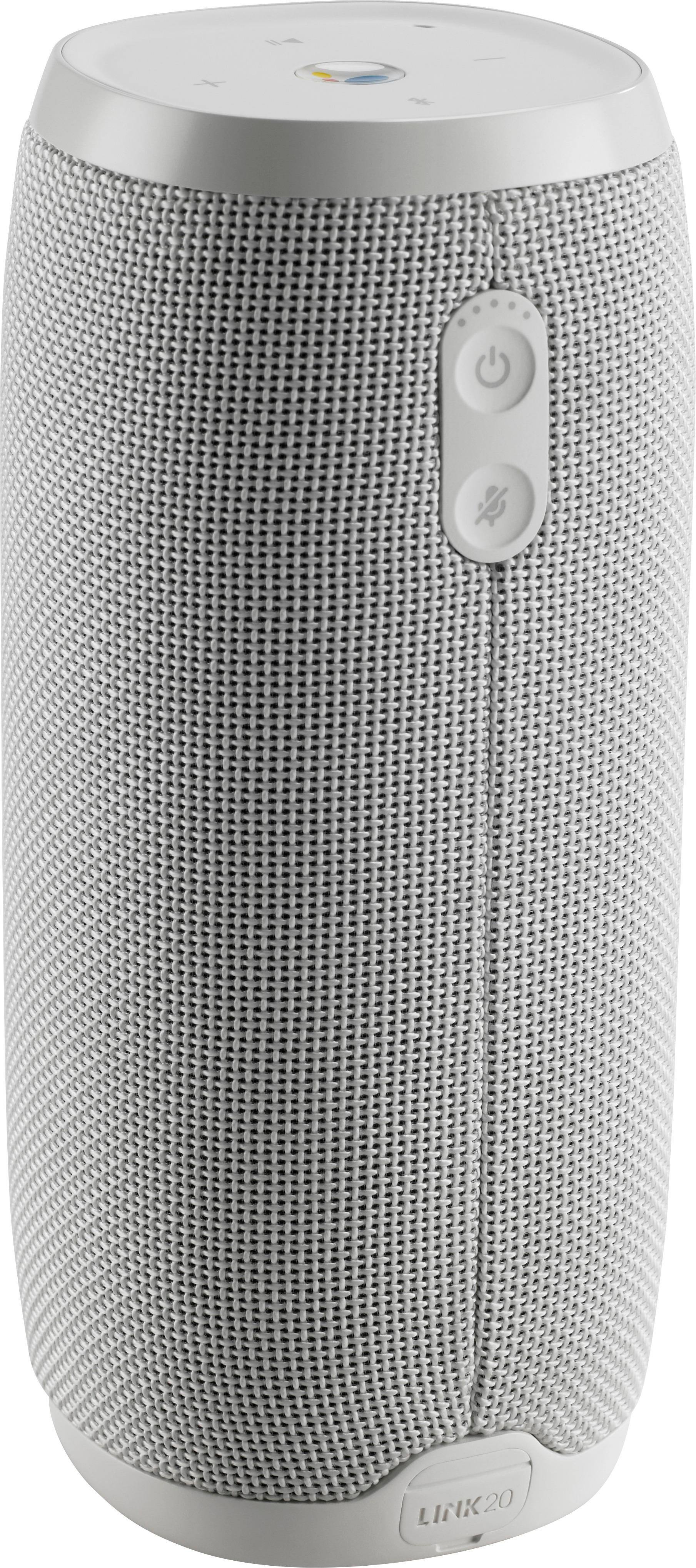 Alt View 12. JBL - LINK 20 Smart Portable Bluetooth Speaker with Google Assistant - White.