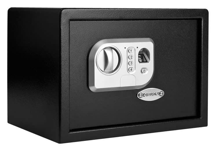 Front. Barska - Compact Biometric Keypad Safe - Black.