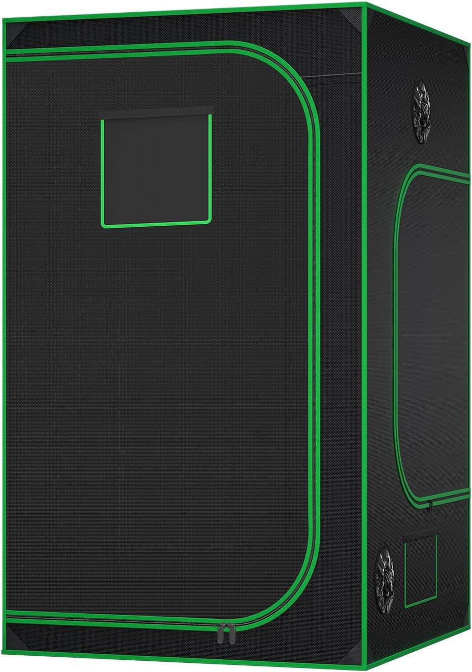 Left. PAIHOME - 4x4 Grow Tent, 48"x48"x80" High-Reflective Mylar Hydroponic Tent with Observation Window & Floor Tray.