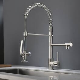Contemporary Single Handle Gooseneck Pull Down Sprayer Kitchen Faucet
