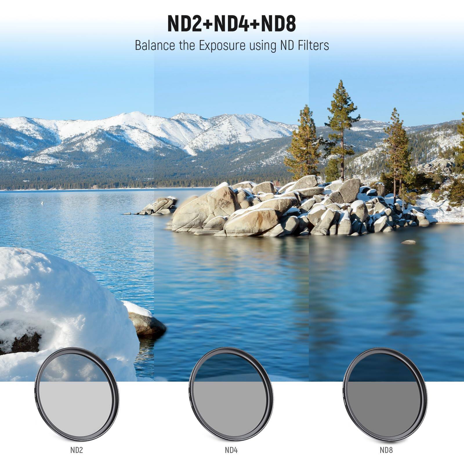 ND2+ND4+ND8  
Balance the Exposure using ND Filters
