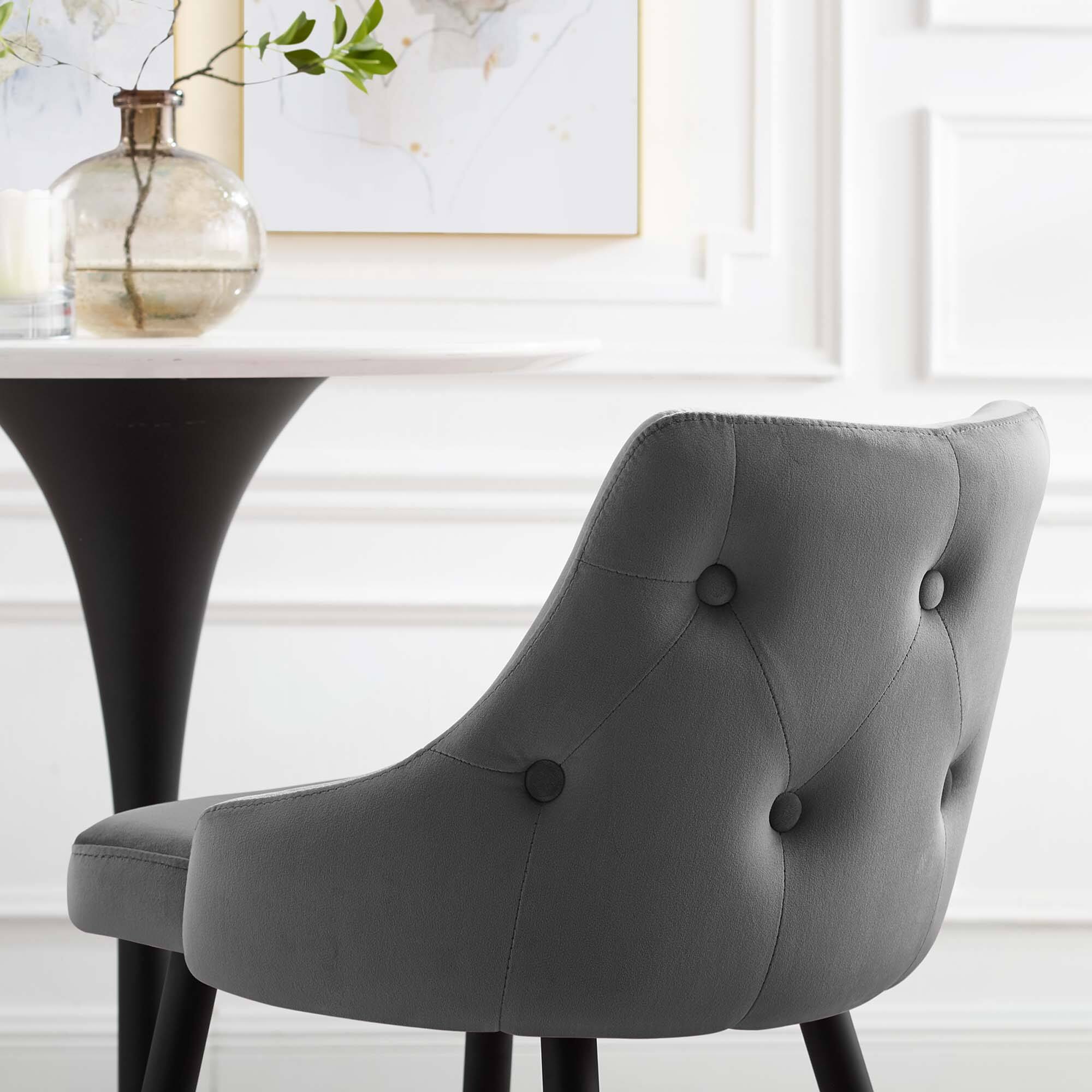 Back. Modway - Adorn Performance Velvet Bar Stool by Modway - Gray.