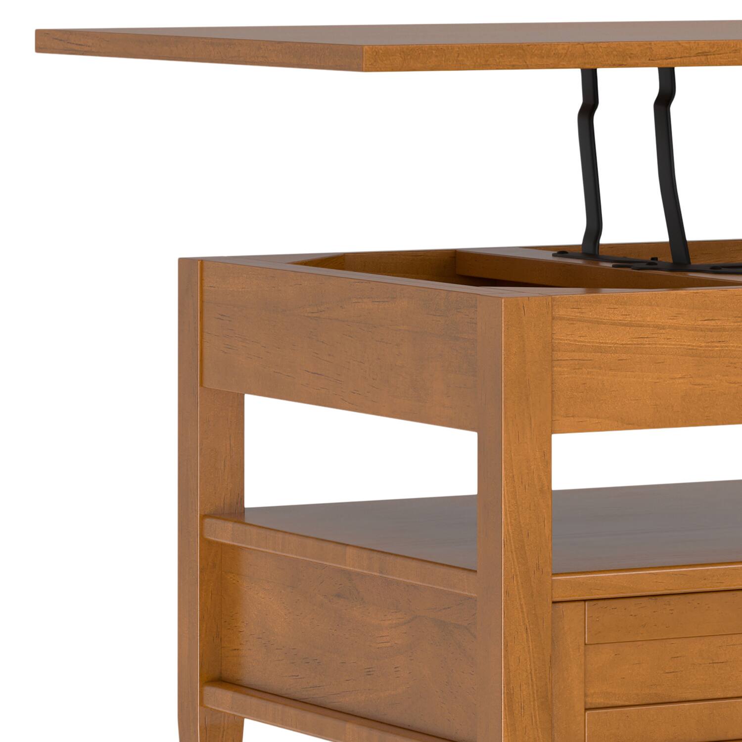 Alt View 9. Simpli Home - Warm Shaker 48 inch Wide Solid Wood Lift Top Coffee Table in Light Golden Brown - Light Golden Brown.