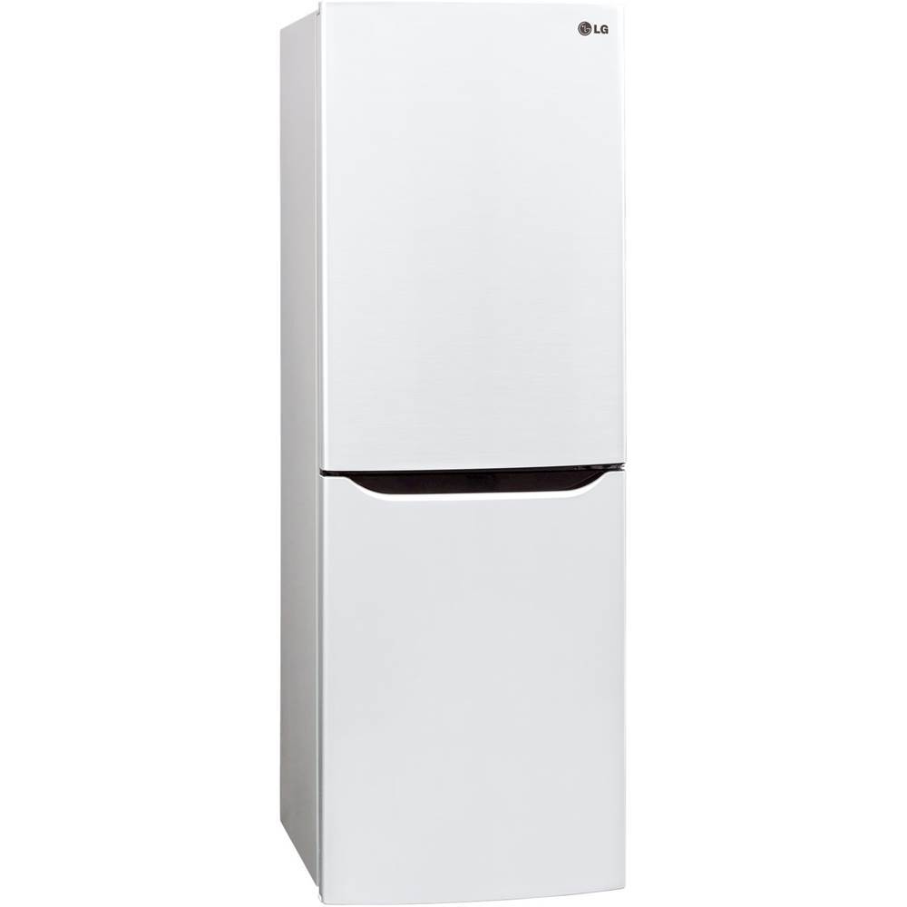 Angle View: LG - 10.1 Cu. Ft. Bottom-Freezer Refrigerator - Platinum silver
