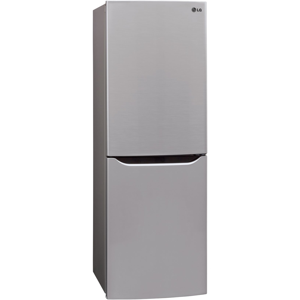 Left View: LG - 10.1 Cu. Ft. Bottom-Freezer Refrigerator - Platinum silver