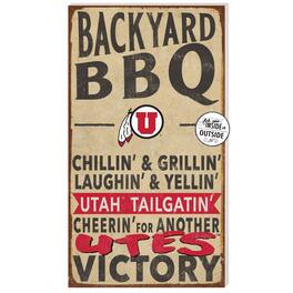 Jardine - Utah Utes 11'' x 20'' Indoor/Outdoor BBQ Sign - Tan