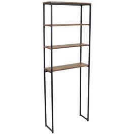 Sunnydaze - 4-Tier Industrial Over-the-Toilet Storage Shelf - Teak Finish