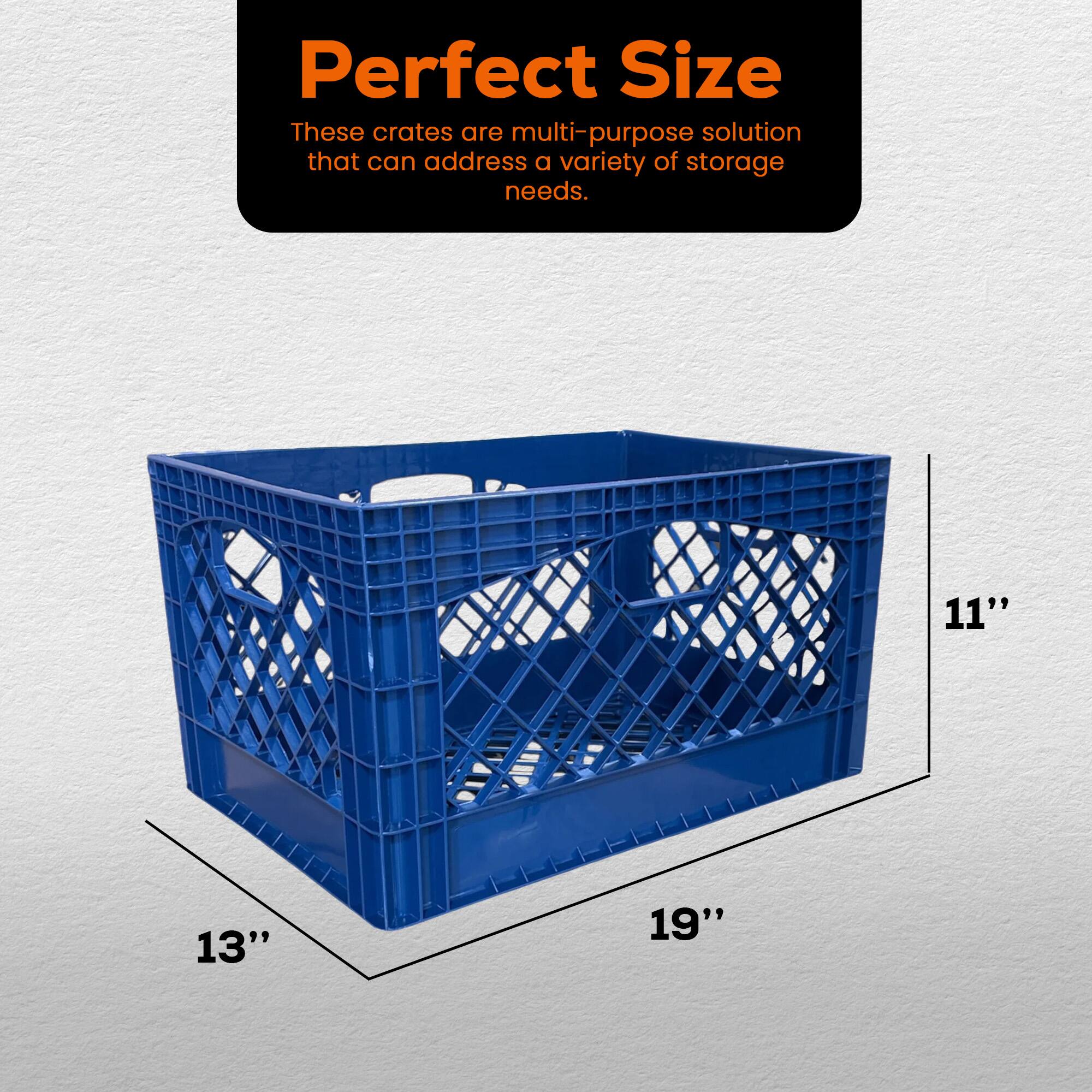 Perfect Size  
These crates are multi-purpose solutions that can address a variety of storage needs.  
11" x 13" x 19"