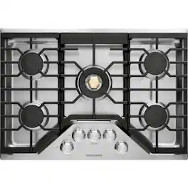 Monogram - 30" Built-In Gas Cooktop with 5 burners and Sapphire Glass Precision Knobs - Stainless Steel