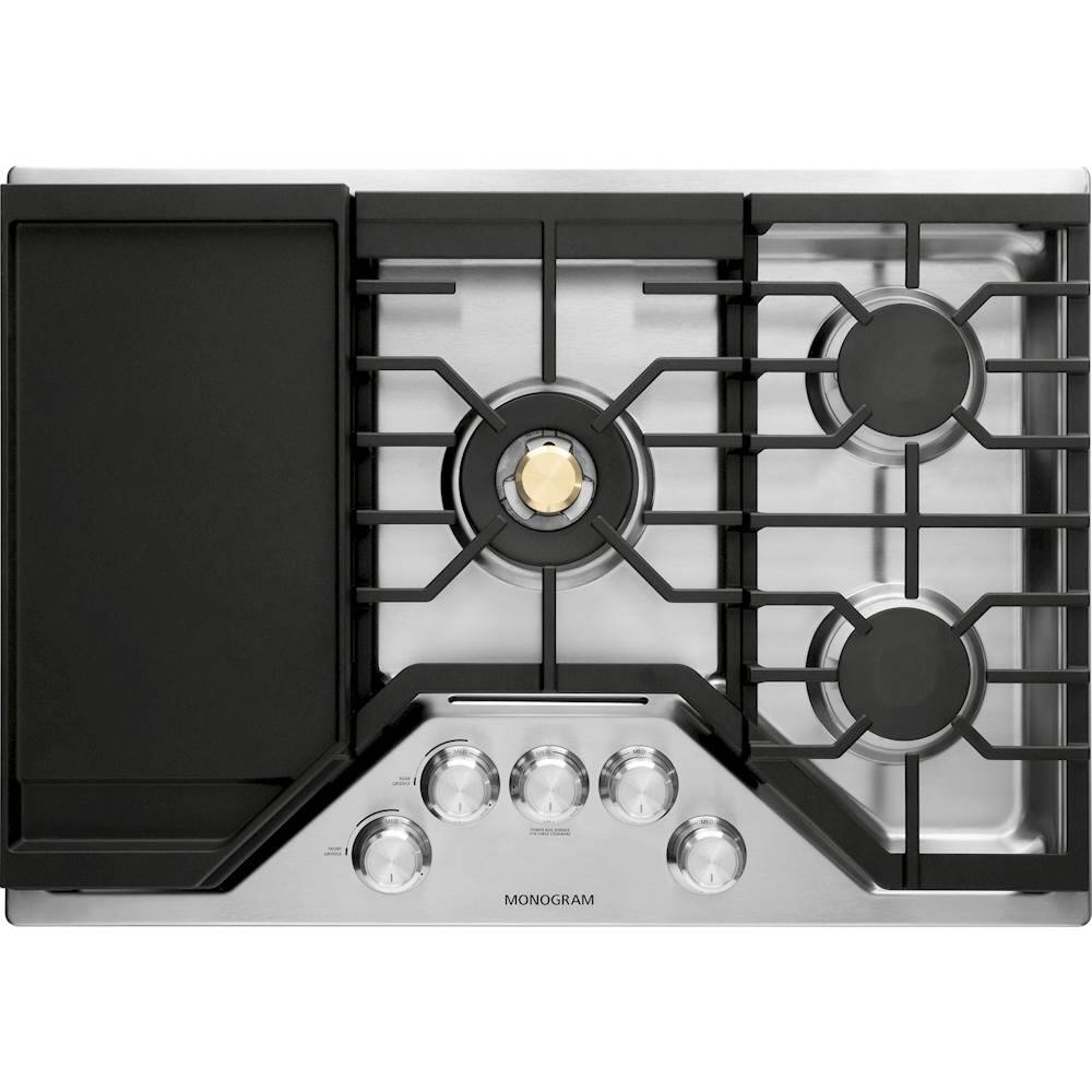 Alt View 11. Monogram - 30" Built-In Gas Cooktop with 5 burners - Stainless Steel.