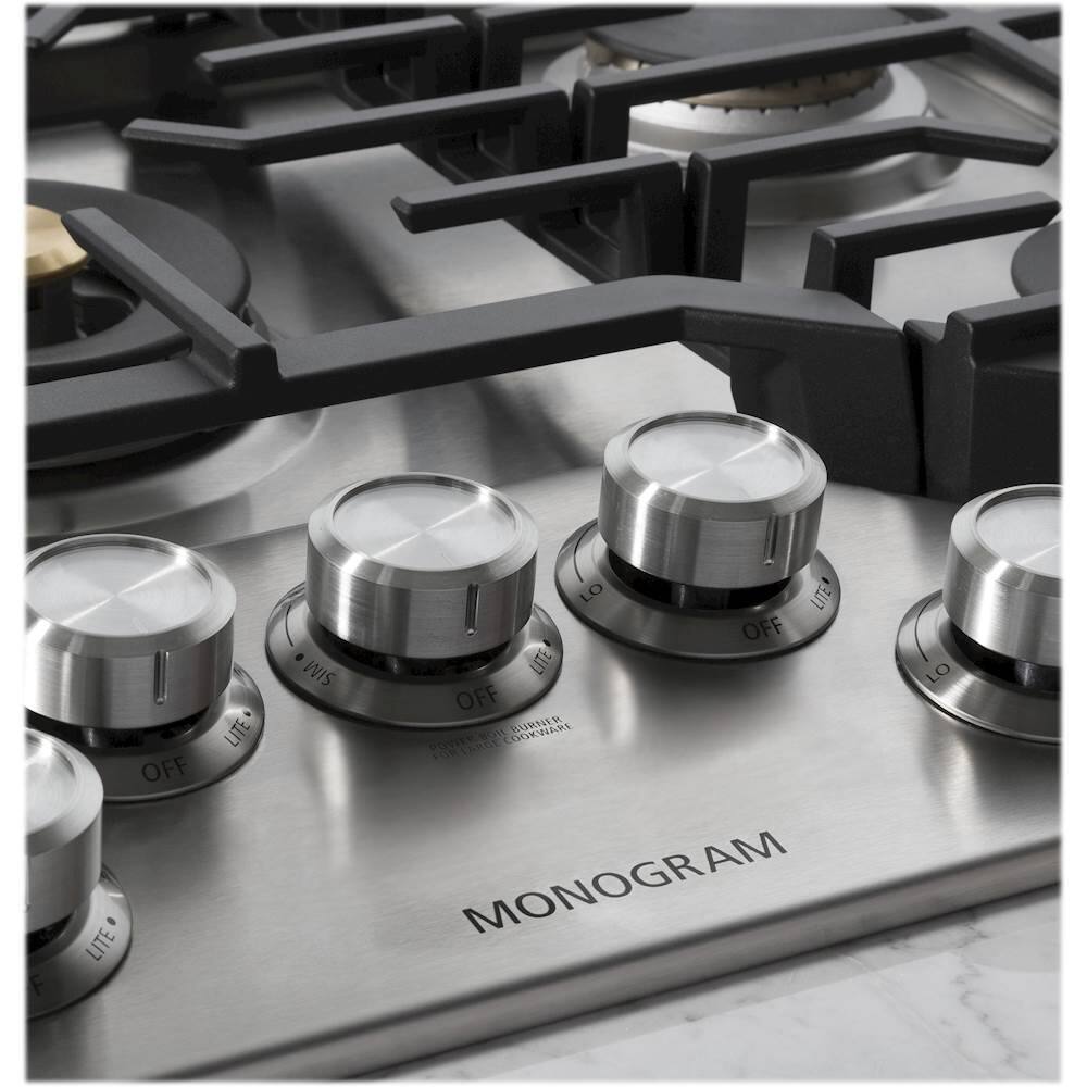 Alt View 14. Monogram - 30" Built-In Gas Cooktop with 5 burners - Stainless Steel.