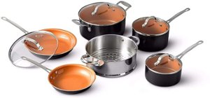 Gotham Steel - Aluminum Non Stick 10pc Cookware Set - Copper - Angle_Zoom