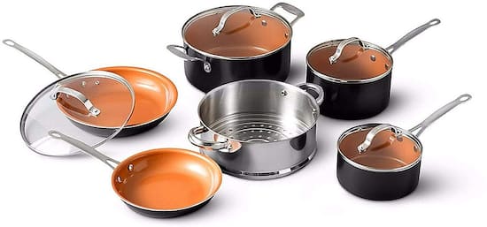 Gotham Steel Aluminum Non Stick 10pc Cookware Set Copper 1129 Best Buy