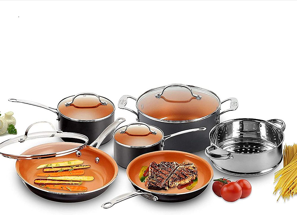 Best Buy: Gotham Steel Stackmaster Stackable Non Stick Cast Textured 10pc  Cookware Set Copper 2874