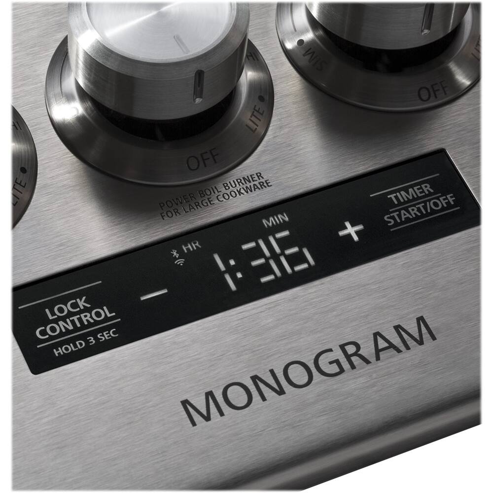 Alt View 15. Monogram - 36" Built-In Gas Cooktop with 5 burners - Stainless Steel.
