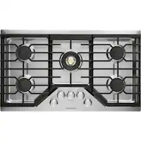 Monogram - 36" Built-In Gas Cooktop with 5 burners and Sapphire Glass Precision Knobs - Stainless Steel - Front_Zoom
