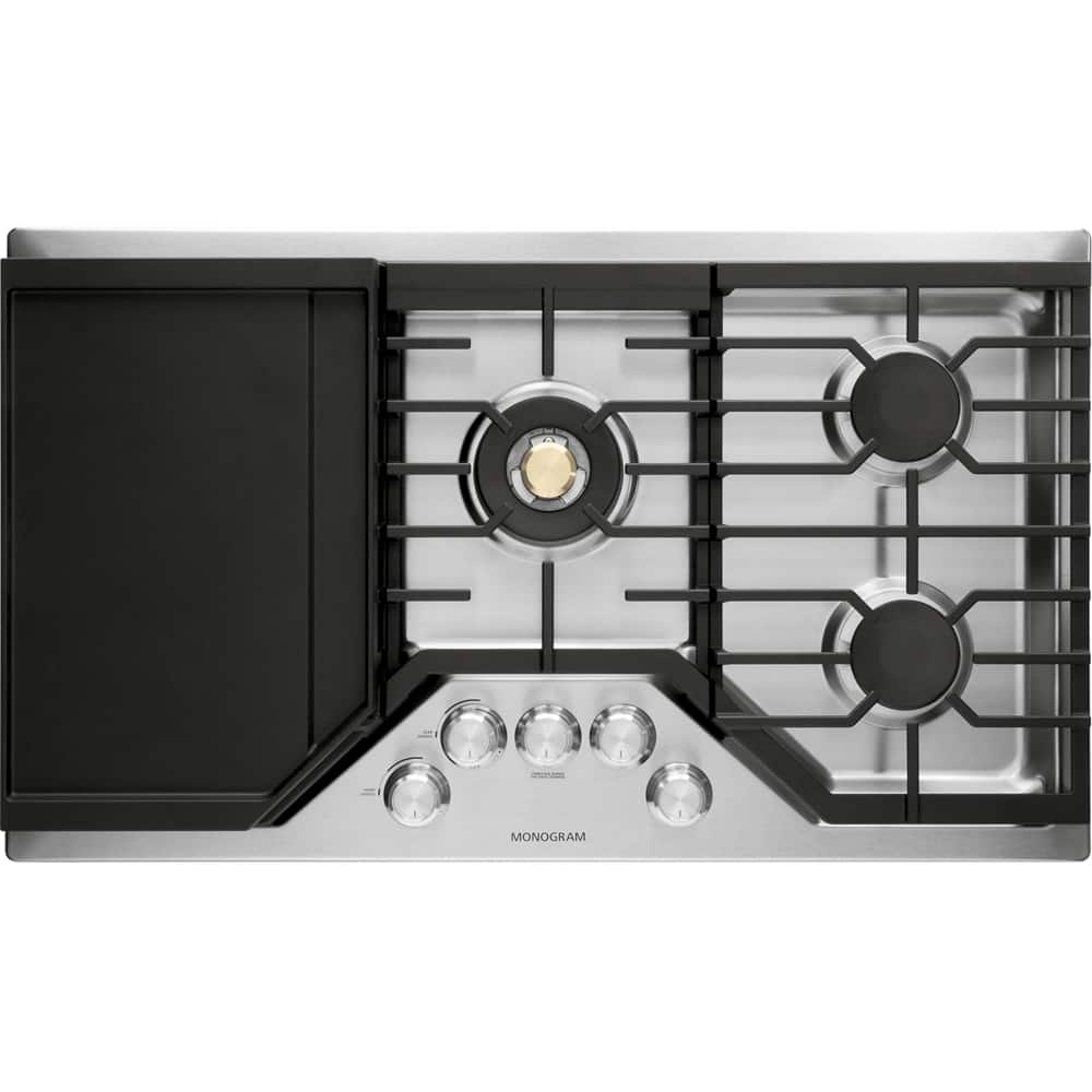 Alt View 11. Monogram - 36" Built-In Gas Cooktop with 5 burners - Stainless Steel.