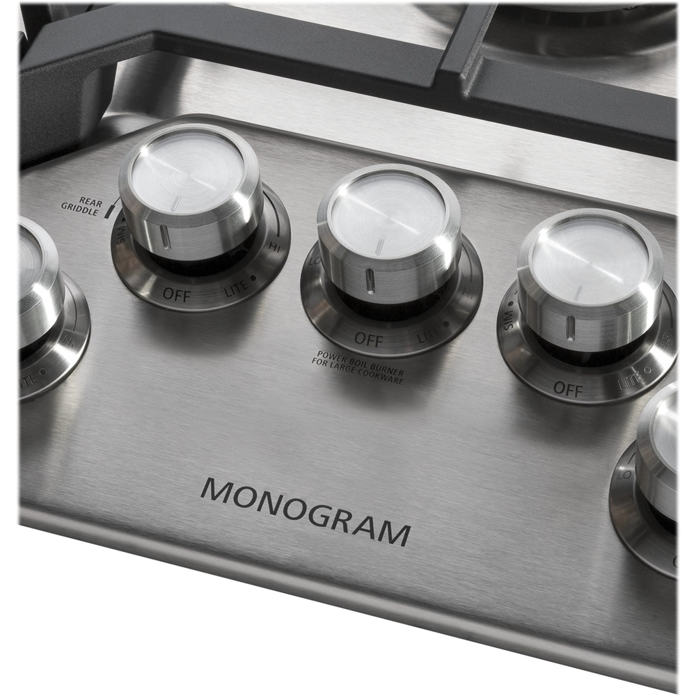 Alt View 12. Monogram - 36" Built-In Gas Cooktop with 5 burners - Stainless Steel.
