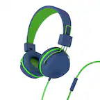 Front. JLab - JBuddies Studio On-Ear Kids Wired Headphones - Blue/Green.