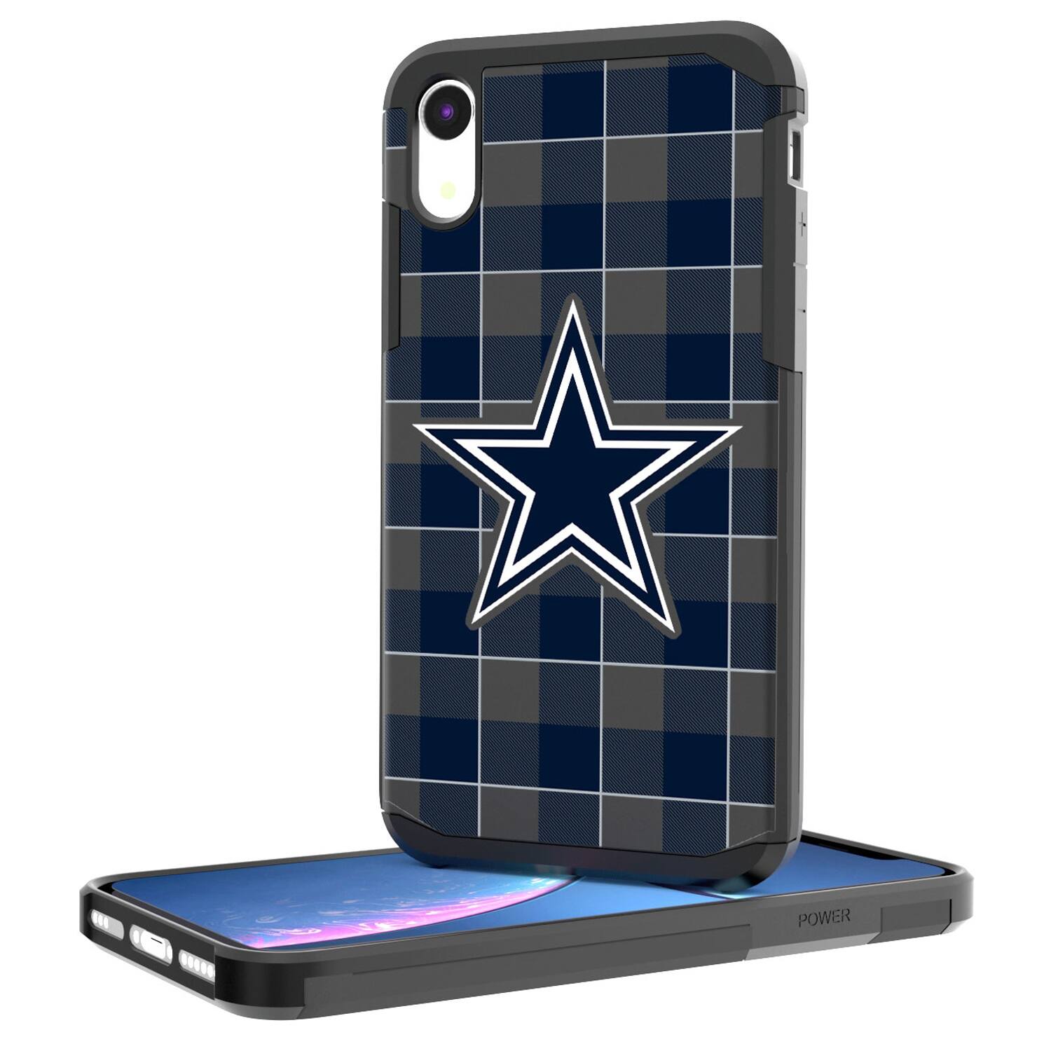 Front. Keyscaper - Dallas Cowboys iPhone Rugged Plaid Design Case - 12 Pro Max - Multicolor.