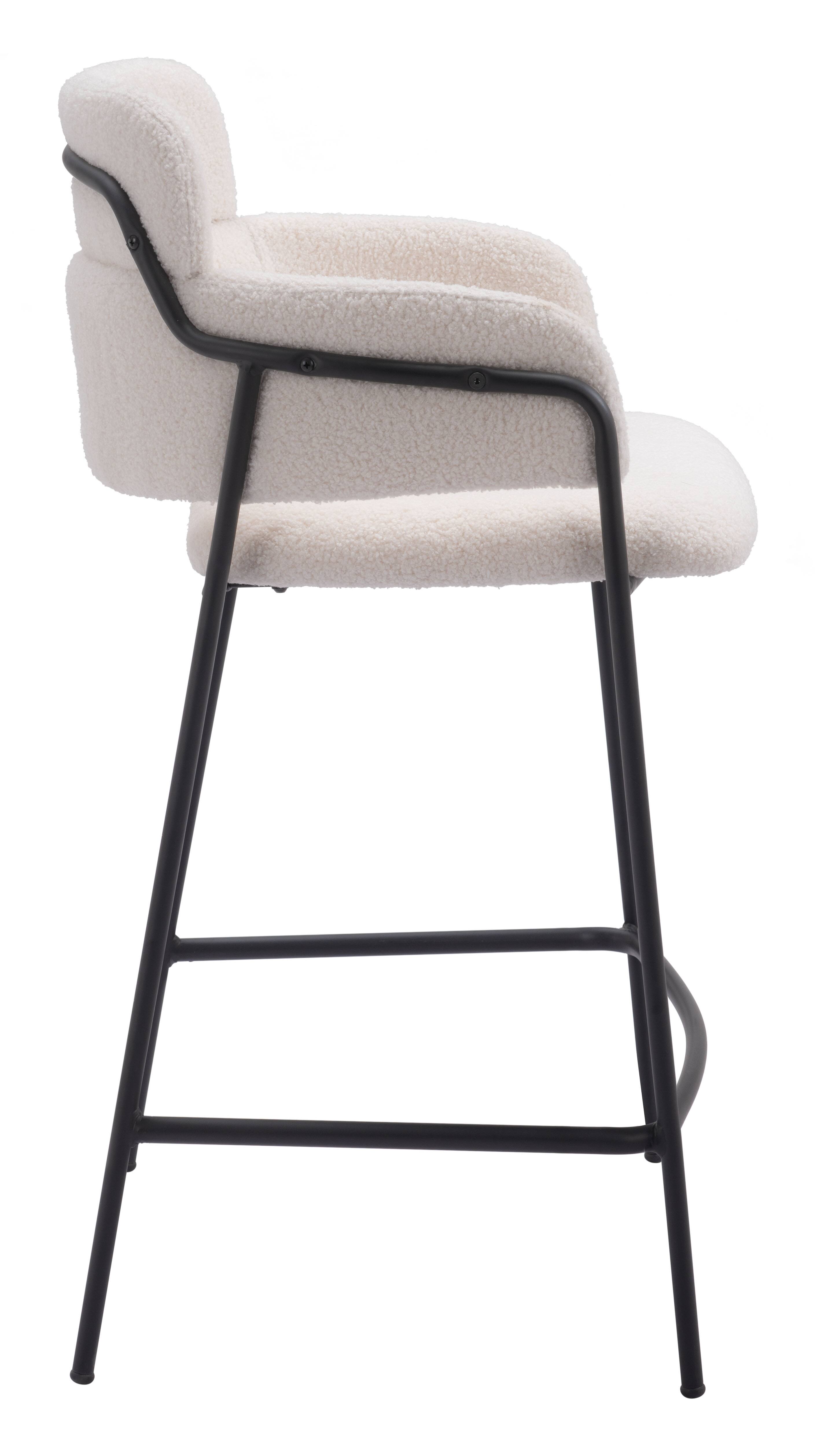 Back. Hivvago - Marcel Counter Stool (Set of 2) Cream - Cream.