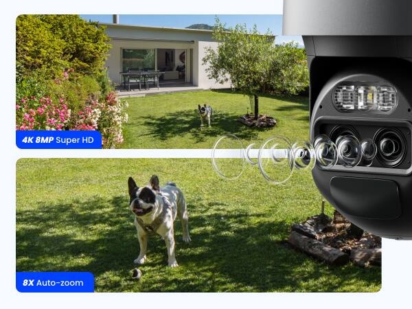 4K 8MP Super HD  
8X Auto-zoom