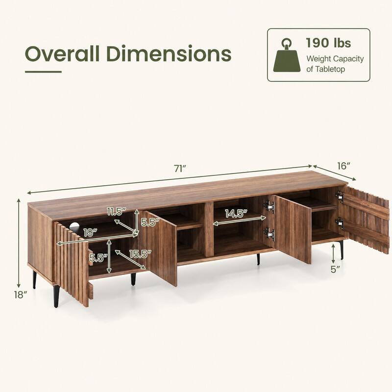 Overall Dimensions
190 lbs Weight Capacity of Tabletop
71" x 16" x 18"
11.5" x 5.5" x 19" x 5.5" x 15.5" x 14.5" x 5"