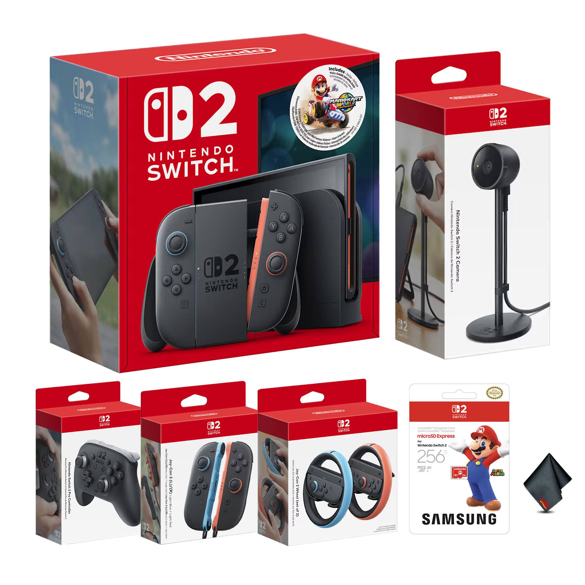 C2 Nintendo Switch 102
Includes:
- 1 Nintendo Switch
- 2 Joy-Con Controllers (Black and Red)
- 1 Nintendo Switch Dock
- 1 Remote Stand
- 1 Camera
- 1 MicroSD Express 256GB
- 1 Steering Wheel Controller
Nintendo Switch - Camera
C2 Nintendo Switch
Remote Stand for Nintendo Switch
Joy-Con Controllers (Black and Red)
C2 Nintendo Switch
MicroSD Express
256GB
For Nintendo Switch
SAMSUNG