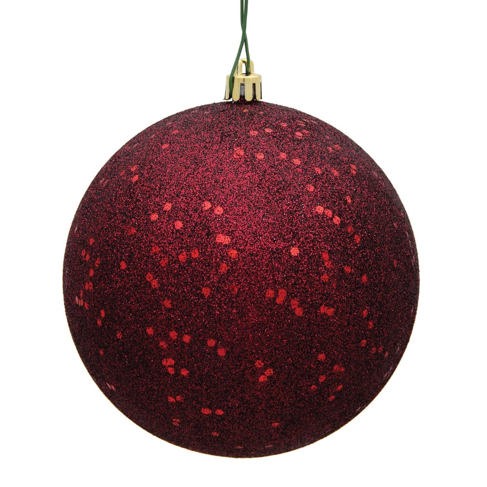 Vickerman - 10" Sequin Ball Drilled Cap - Burgundy