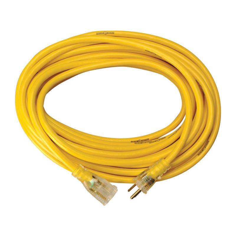 Front. YELLOW JACKET - Outdoor 50 ft. L Yellow Extension Cord 12/3 SJTW - Yellow.