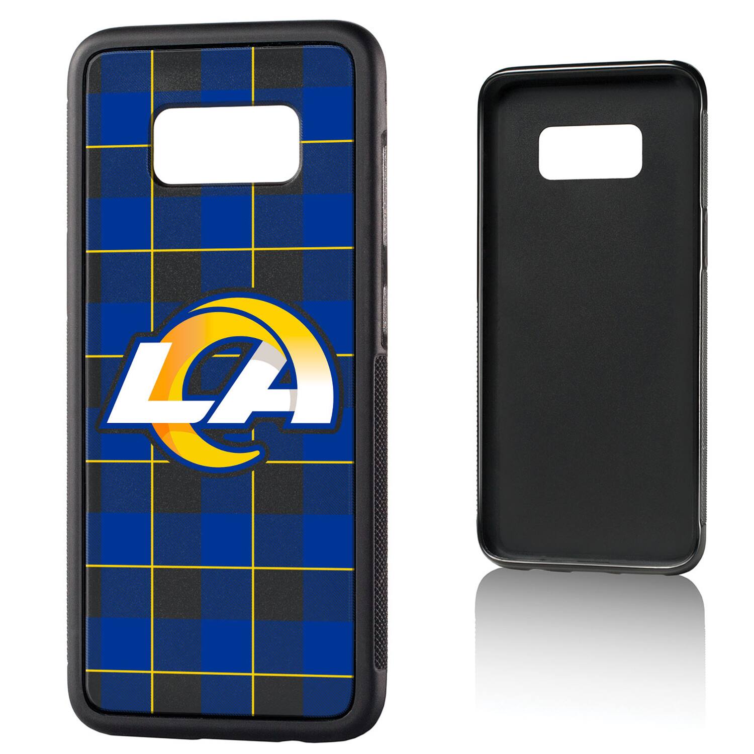 Alt View 1. Keyscaper - Los Angeles Rams Galaxy Plaid Design Bump Case - S20 Plus - Multicolor.