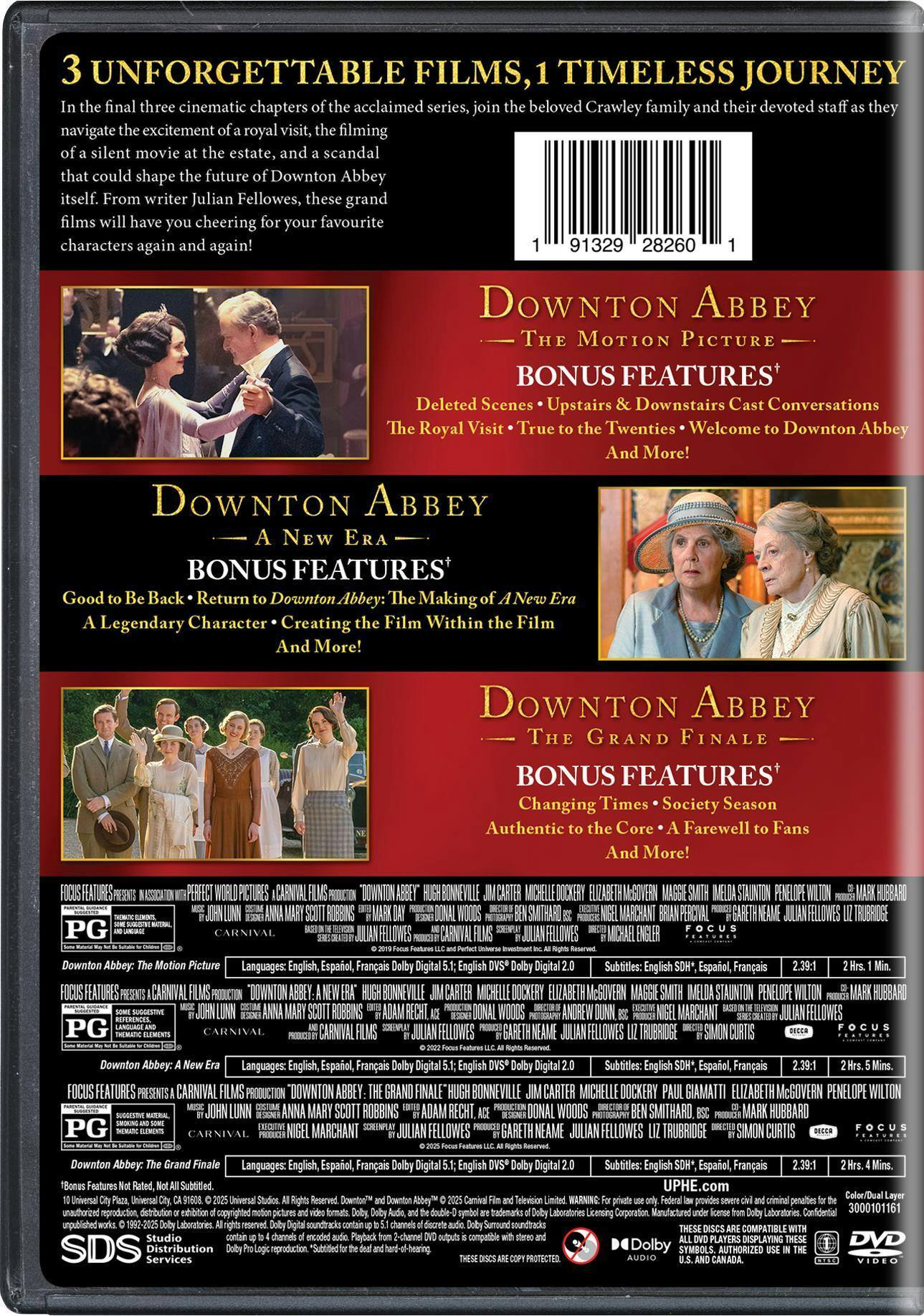 Back. Downton Abbey: 3-Film Collection   - DVD.
