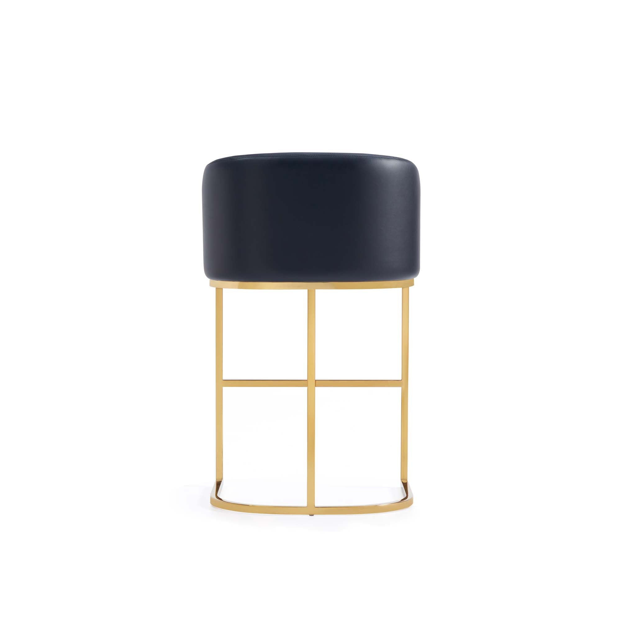 Alt View 4. Manhattan Comfort - Louvre Mid-Century Modern Metal Upholstered Counter Stool - Set of 2 - Black.