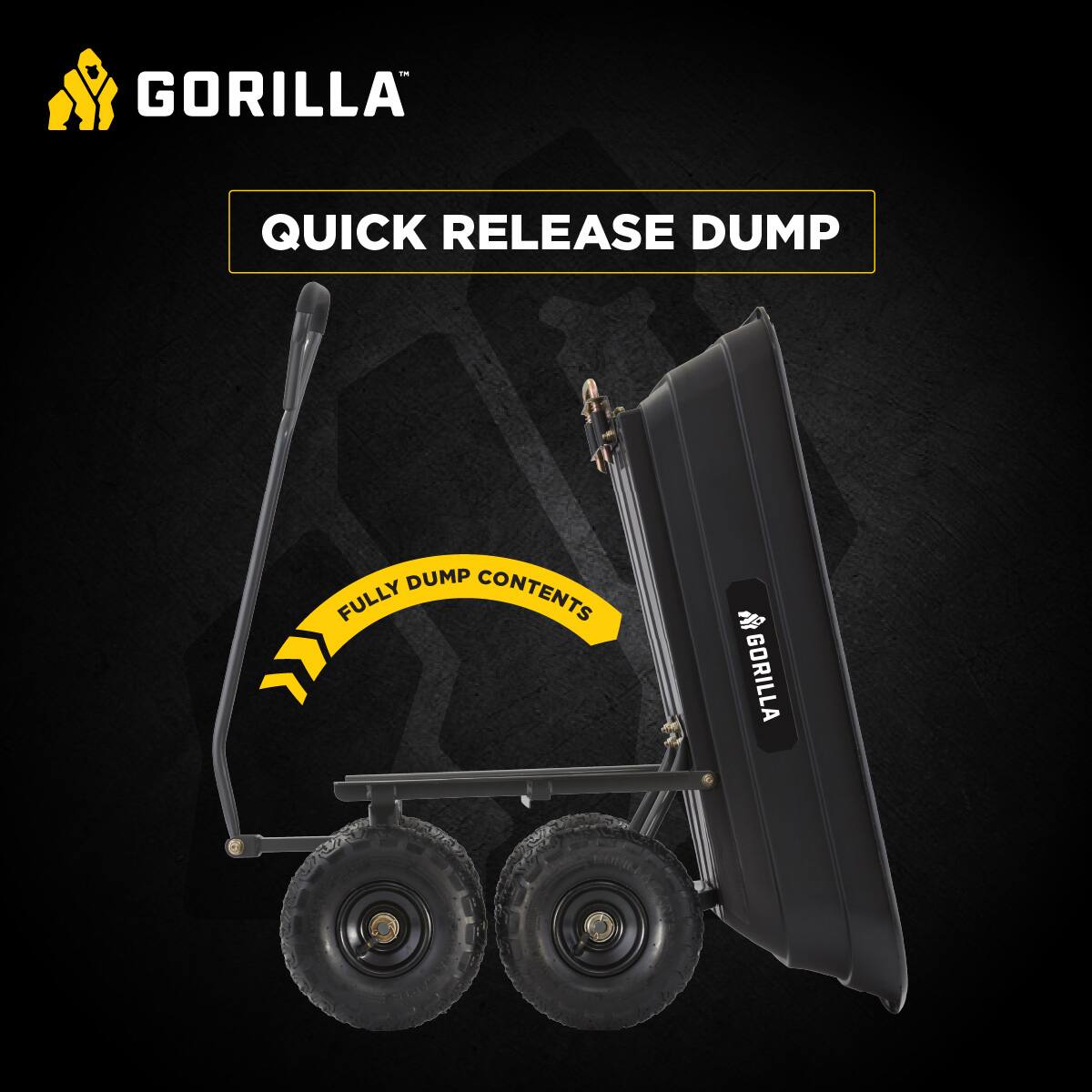 GORILLA QUICK RELEASE DUMP  
FULLY DUMP CONTENTS