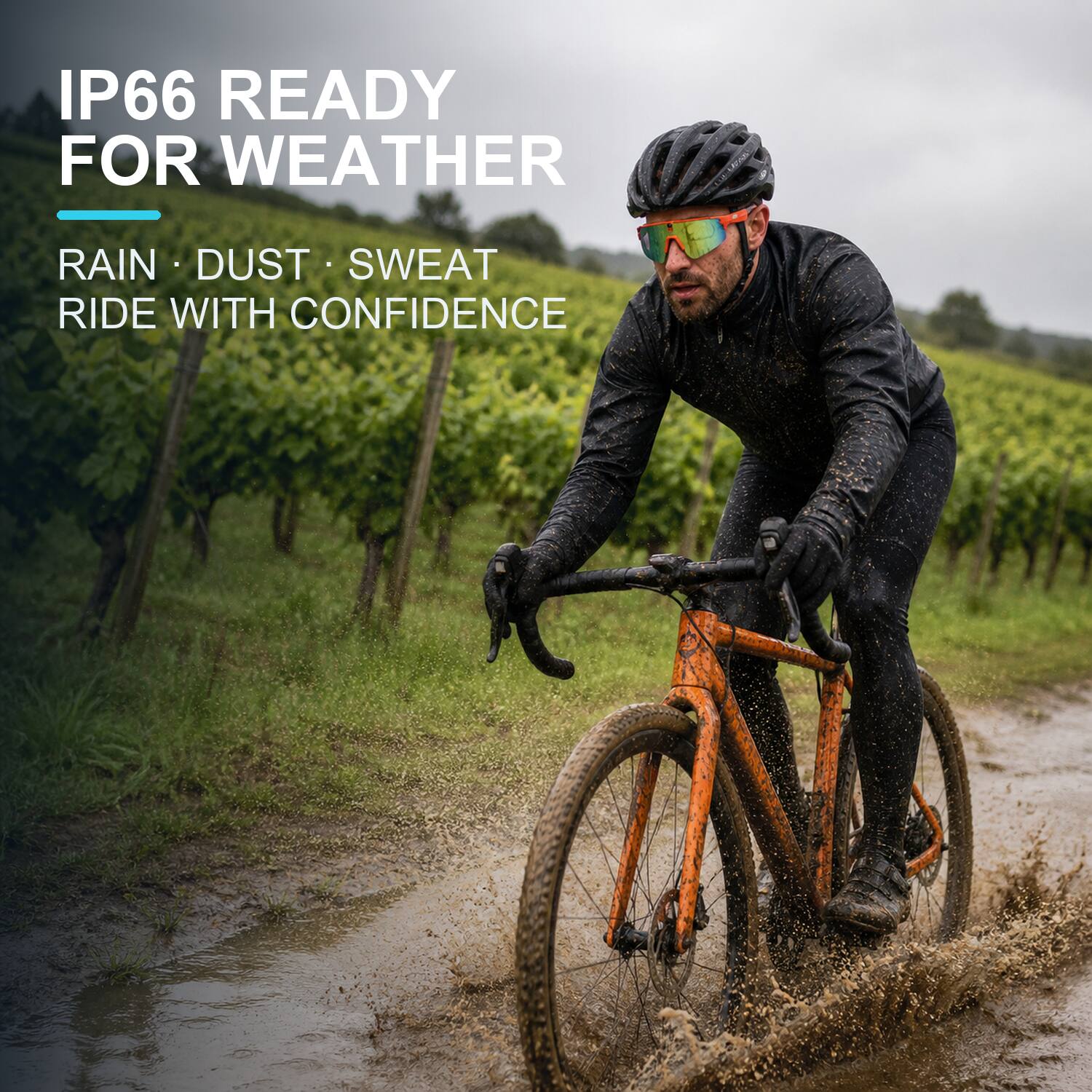 IP66 READY FOR WEATHER  
RAIN • DUST • SWEAT  
RIDE WITH CONFIDENCE