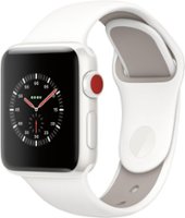 Apple Watch Edition (GPS + Cellular) 38mm White Ceramic Case with Soft White/Pebble Sport Band - White Ceramic - Angle_Zoom