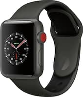 Apple Watch Edition (GPS + Cellular) 38mm Gray Ceramic Case with Gray/Black Sport Band - Gray Ceramic - Angle_Zoom