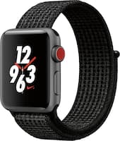 Apple Watch Nike+ Series 3 (GPS + Cellular) 38mm Space Gray Aluminum Case with Black/Pure Platinum Nike Sport Loop - Space Gray Aluminum (AT&T) - Angle_Zoom