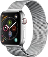 Apple - Apple Watch Series 4 (GPS + Cellular) 44mm Stainless Steel Case with Milanese Loop - Stainless Steel (AT&T) - Left_Zoom