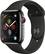 Left. Apple - Apple Watch Series 4 (GPS + Cellular) 44mm Space Black Stainless Steel Case with Black Sport Band.