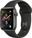 Apple Watch Series 4 GPS Cellular 40mm Space Gray Aluminum Case with Black Sport Band AT T MTUG2LL A Best Buy