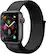 Left. Apple - Apple Watch Series 4 (GPS + Cellular) 40mm Space Gray Aluminum Case with Black Sport Loop.