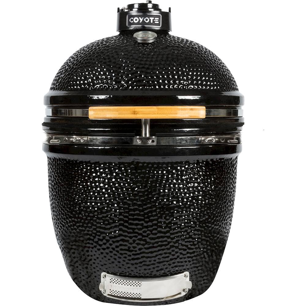 Front. Coyote - Asado Charcoal Smoker - Black.