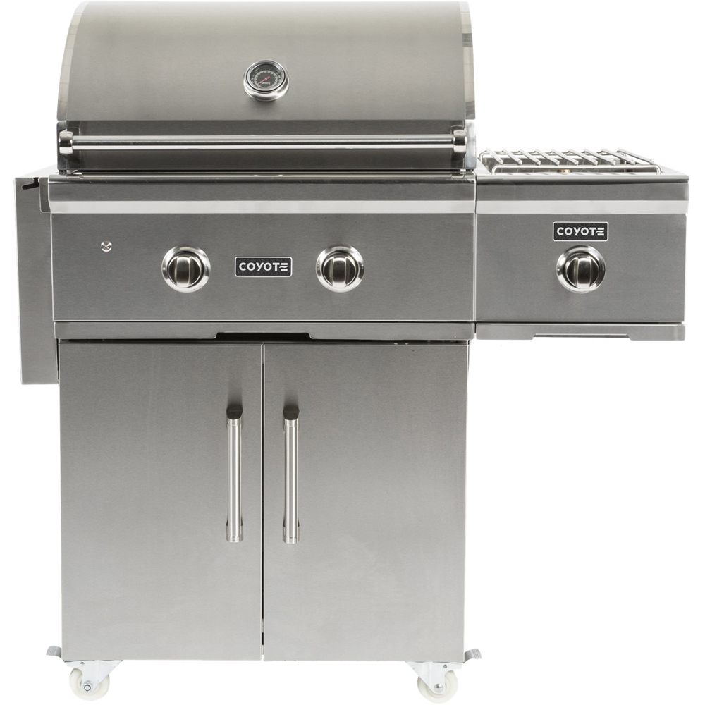Angle View: Coyote - C-Series 28" Built-In Gas Grill - Stainless Steel